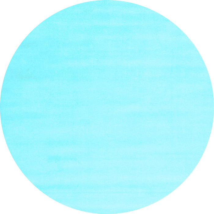 Round Machine Washable Solid Light Blue Modern Rug, wshcon2373lblu
