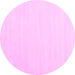 Round Solid Pink Modern Rug, con2373pnk