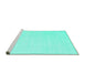 Sideview of Machine Washable Solid Turquoise Modern Area Rugs, wshcon2373turq