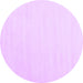 Round Solid Purple Modern Rug, con2373pur