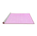 Sideview of Machine Washable Solid Pink Modern Rug, wshcon2373pnk