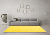 Machine Washable Solid Yellow Modern Rug, wshcon2373yw