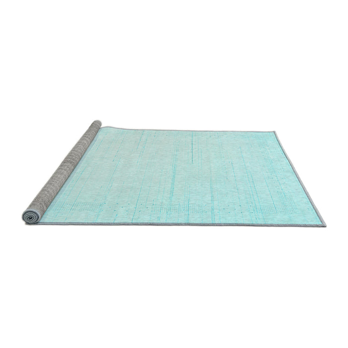 Sideview of Machine Washable Solid Light Blue Modern Rug, wshcon2374lblu