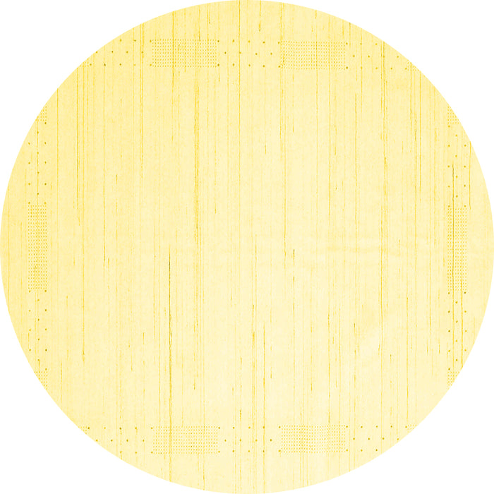 Round Solid Yellow Modern Rug, con2374yw