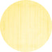 Round Solid Yellow Modern Rug, con2374yw