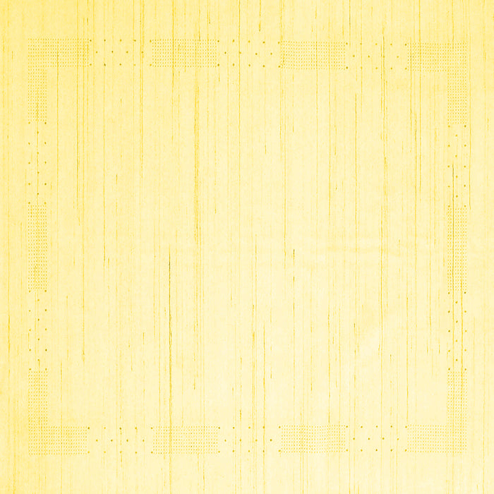 Square Machine Washable Solid Yellow Modern Rug, wshcon2374yw
