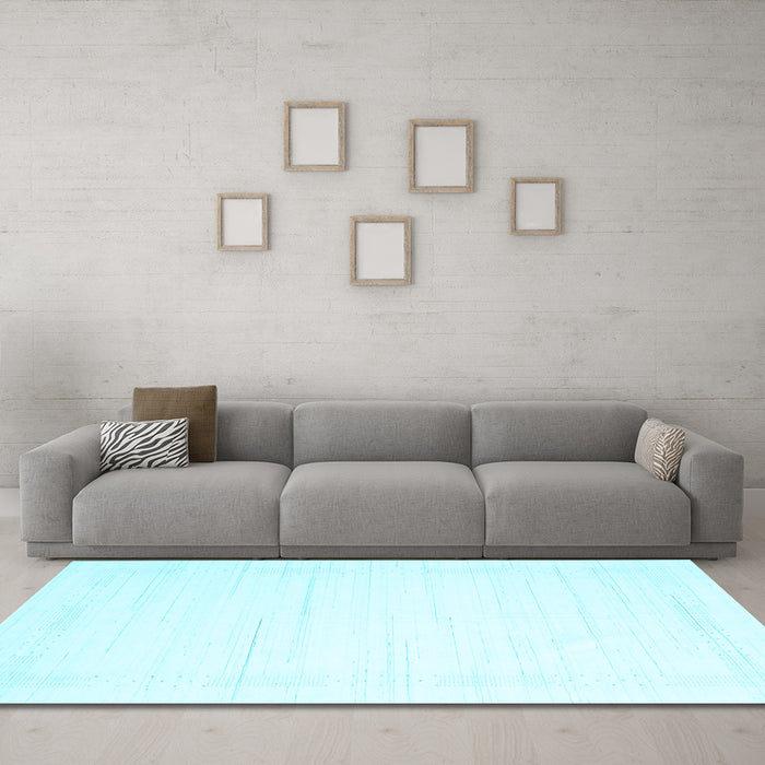 Machine Washable Solid Light Blue Modern Rug in a Living Room, wshcon2374lblu