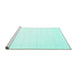 Sideview of Machine Washable Solid Turquoise Modern Area Rugs, wshcon2374turq