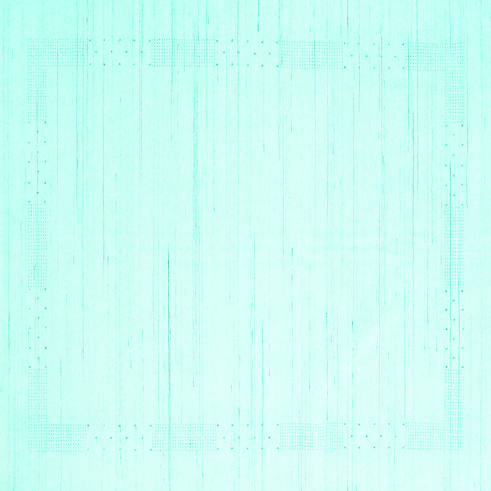 Square Solid Turquoise Modern Rug, con2374turq