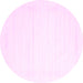 Round Machine Washable Solid Pink Modern Rug, wshcon2374pnk