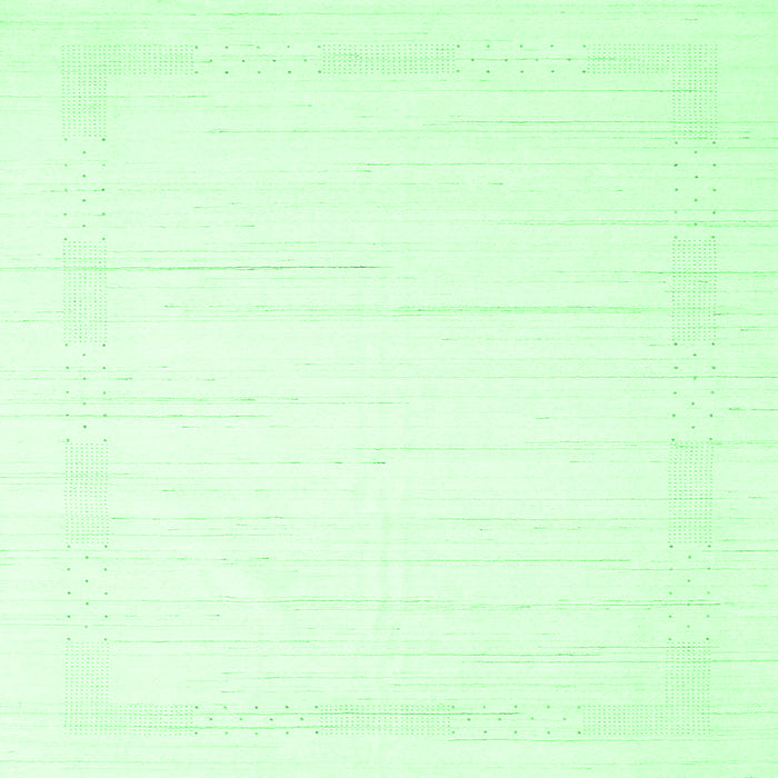 Square Machine Washable Solid Emerald Green Modern Area Rugs, wshcon2374emgrn