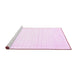 Sideview of Machine Washable Solid Pink Modern Rug, wshcon2374pnk