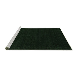 Sideview of Machine Washable Abstract Emerald Green Contemporary Area Rugs, wshcon2375emgrn