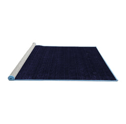 Sideview of Machine Washable Abstract Blue Contemporary Rug, wshcon2375blu