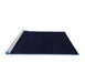 Sideview of Machine Washable Abstract Blue Contemporary Rug, wshcon2375blu