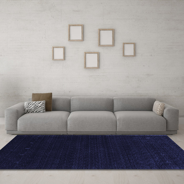 Machine Washable Abstract Blue Contemporary Rug in a Living Room, wshcon2375blu