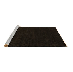 Sideview of Machine Washable Abstract Brown Contemporary Rug, wshcon2375brn