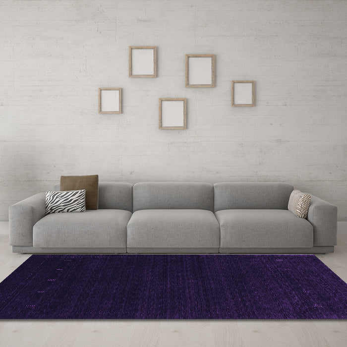 Machine Washable Abstract Purple Contemporary Area Rugs in a Living Room, wshcon2375pur