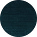 Round Abstract Light Blue Contemporary Rug, con2375lblu