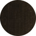 Round Abstract Brown Contemporary Rug, con2375brn