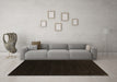 Machine Washable Abstract Brown Contemporary Rug in a Living Room,, wshcon2375brn