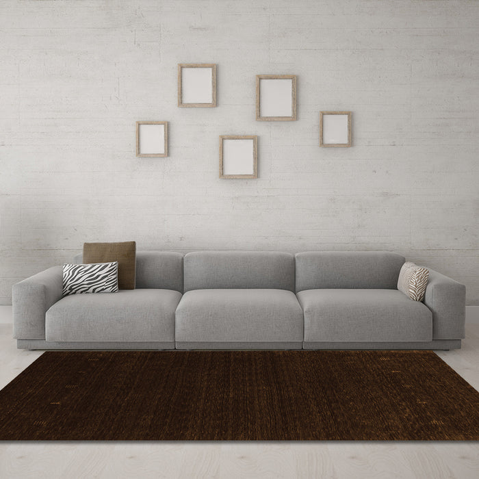 Machine Washable Abstract Orange Contemporary Area Rugs in a Living Room, wshcon2375org