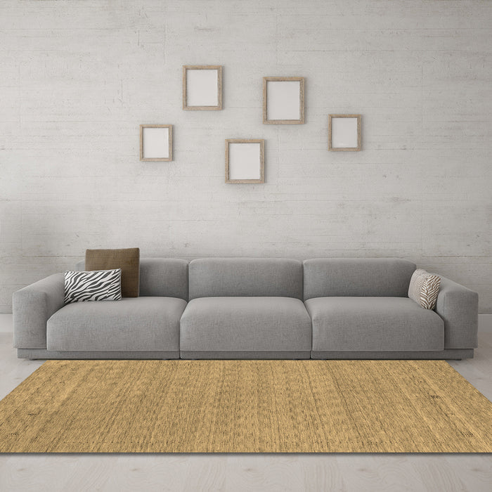 Machine Washable Abstract Brown Contemporary Rug in a Living Room,, wshcon2376brn