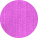 Round Machine Washable Abstract Pink Contemporary Rug, wshcon2376pnk