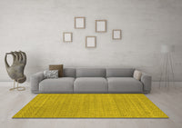 Machine Washable Abstract Yellow Contemporary Rug, wshcon2376yw