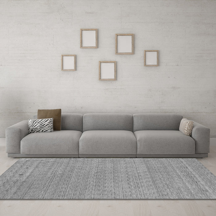 Machine Washable Abstract Gray Contemporary Rug in a Living Room,, wshcon2376gry