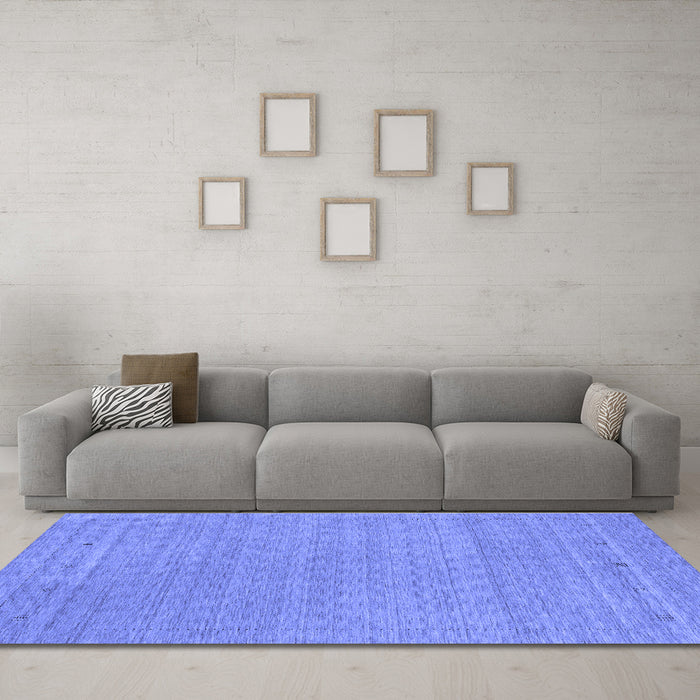 Machine Washable Abstract Blue Contemporary Rug in a Living Room, wshcon2376blu