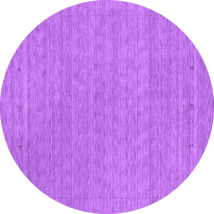 Round Abstract Purple Contemporary Rug, con2376pur