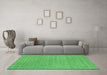 Machine Washable Abstract Emerald Green Contemporary Area Rugs in a Living Room,, wshcon2376emgrn