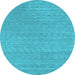 Round Abstract Light Blue Contemporary Rug, con2376lblu