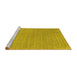 Sideview of Machine Washable Abstract Yellow Contemporary Rug, wshcon2376yw