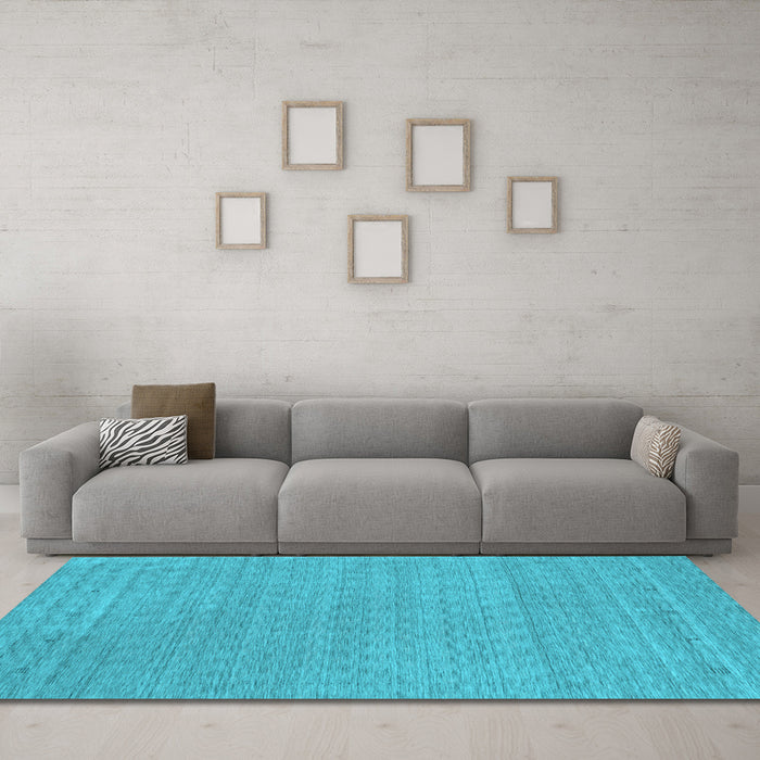 Machine Washable Abstract Light Blue Contemporary Rug in a Living Room, wshcon2376lblu