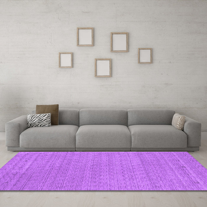 Machine Washable Abstract Purple Contemporary Area Rugs in a Living Room, wshcon2376pur