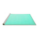 Sideview of Machine Washable Solid Turquoise Modern Area Rugs, wshcon2377turq