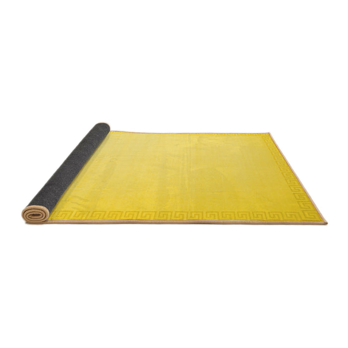 Sideview of Solid Yellow Modern Rug, con2377yw