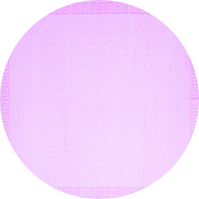 Round Machine Washable Solid Purple Modern Area Rugs, wshcon2377pur
