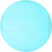 Round Machine Washable Solid Light Blue Modern Rug, wshcon2377lblu