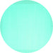 Round Machine Washable Solid Turquoise Modern Area Rugs, wshcon2377turq