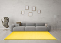 Machine Washable Solid Yellow Modern Rug, wshcon2377yw