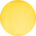 Round Machine Washable Solid Yellow Modern Rug, wshcon2377yw