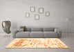 Machine Washable Solid Orange Modern Area Rugs in a Living Room, wshcon2378org