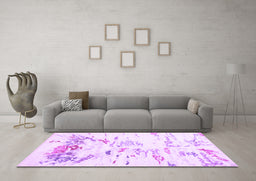 Machine Washable Solid Purple Modern Area Rugs in a Living Room, wshcon2378pur
