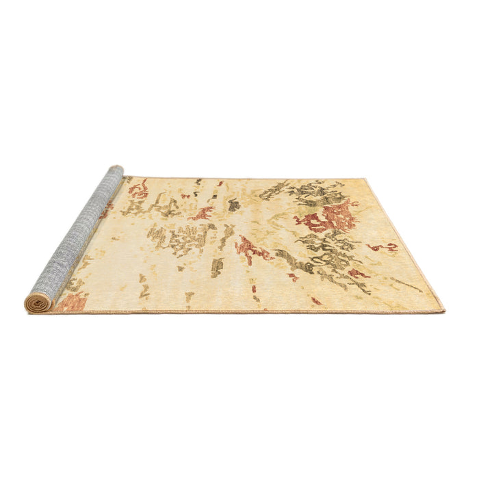 Sideview of Machine Washable Solid Brown Modern Rug, wshcon2378brn