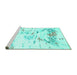 Sideview of Machine Washable Solid Turquoise Modern Area Rugs, wshcon2378turq