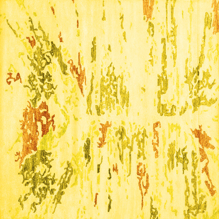Square Solid Yellow Modern Rug, con2378yw