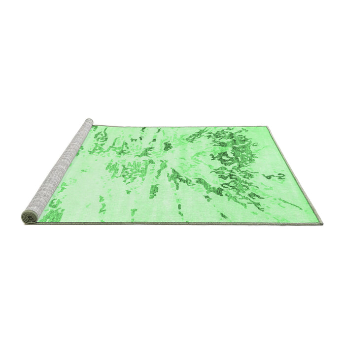 Sideview of Machine Washable Solid Emerald Green Modern Area Rugs, wshcon2378emgrn
